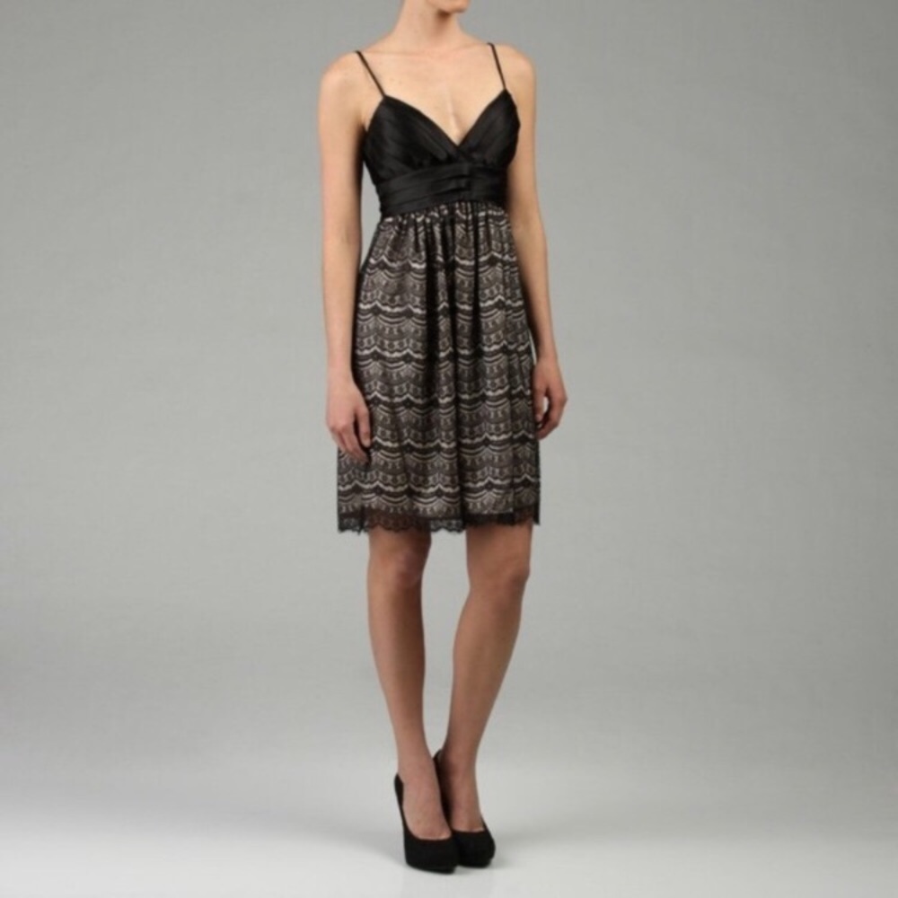 NWT Max and Cleo Black & Nude Lace Dress Size 12